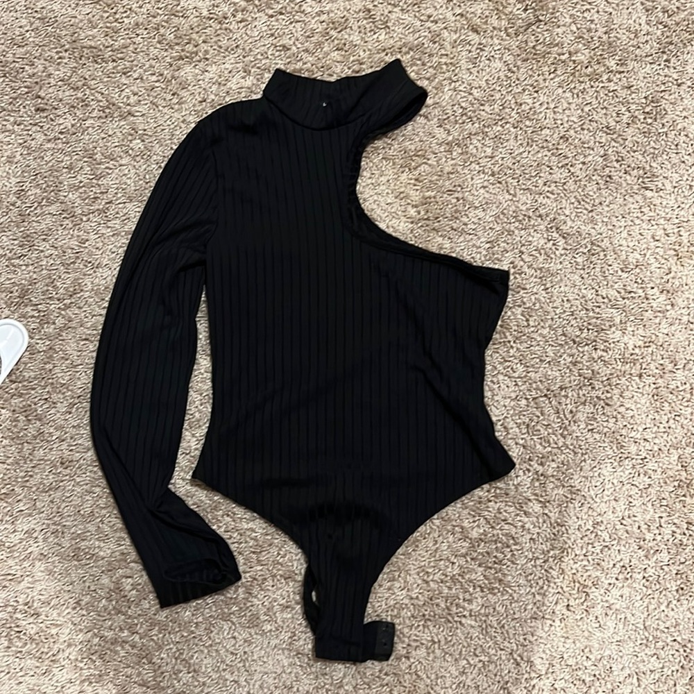 One shoulder black bodysuit size US 8